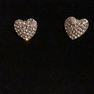 Faux Heart Diamond Earrings